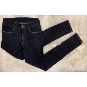 Dark blue wash mid rise jeans